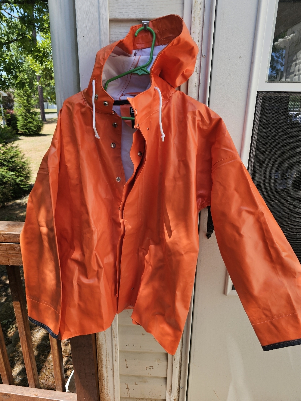 Heavy Duty Rain Coat PVC Pro Rainer Orange Small Hooded Sailing Fishing Marine